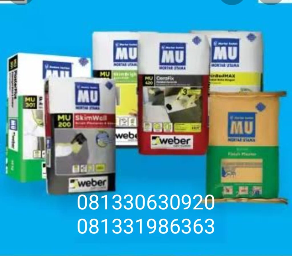 Jual MU 100 plaster premium surabaya, jual MU 100 surabaya, distributor MU 100 surabaya, Jual MU 200 skim wall surabaya, jual MU 200 surabaya, distributor MU 200 surabaya, Jual MU 270 acian putih surabaya, jual MU 270 surabaya, distributor MU 270 surabaya, Jual Mu 290 finish plaster surabaya, jual MU 290 surabaya, distributor MU 290 surabaya, Jual MU 380 thinbed max surabaya, jual MU 380 surabaya, distributor MU 380 surabaya,  KATALOG PRODUK : MORTAR PEREKAT BATA(THINBED) -MU 301 plaster plus -MU 380 thinbed max  MORTAR PLASTER -MU 100 plaster premium -MU 290 finish plaster  MORTAR ACIAN (SKIMCOAT) -MU 200 skimwall -MU 270 skimbright  MORTAR PERATA LANTAI (FLOOR SCREED) -MU 410 self levellung floor -MU 440 floor screed -MU 445 heavy duty floor  MORTAR PEREKAT KERAMIK (TILE ADHESIVE) -MU 400 granitfix -MU 420 cerafix  MORTAR PENGISI NAT (TILE GROUT) -MU 408  MORTAR PENGISI CELAH (GROUTING) -MU 800 fix grout  MORTAR PERBAIKAN BETON (CONCRETE REPAIR) -MU 830 patch crete -MU 840 Skim rep  ADMIXTURE -MU L500 Acry bond  FLOOR HARDENER -MU 700 floor hardener